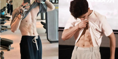 王星越穿灰裤子晒腹肌，网友连他那里都没放过！