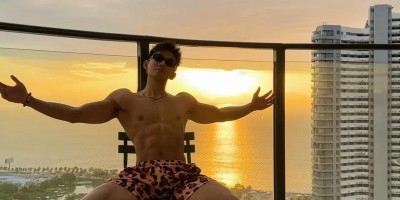 哈尔滨体院校草被扒！低体脂筋肉+44寸腿长 这腹肌能当搓衣板使