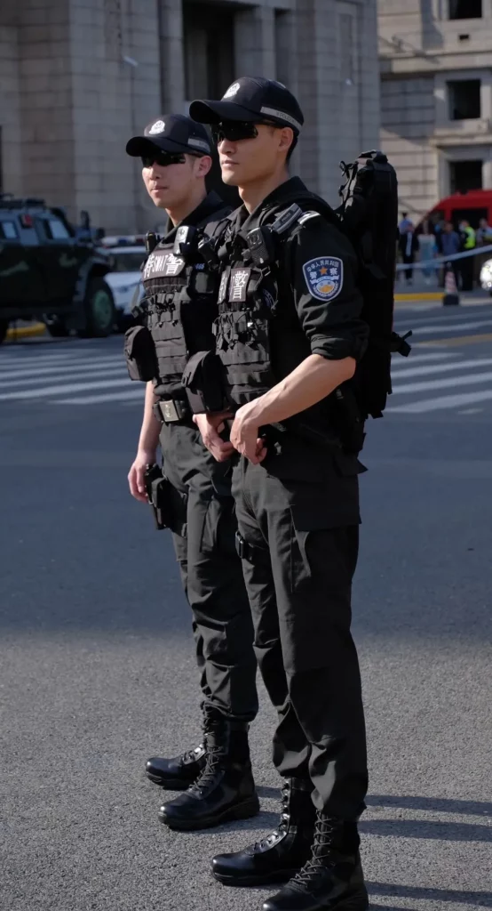 上海街头的大长腿特警一个比一个帅！高大威猛太可了！