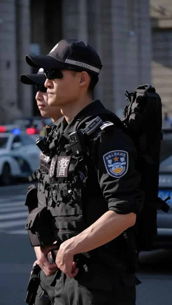 上海街头的大长腿特警一个比一个帅！高大威猛太可了！