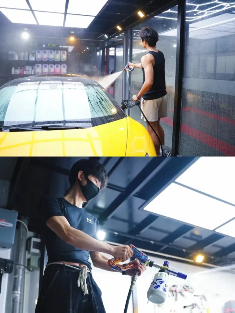 全是腹肌体育生的洗车店，你要光临吗？