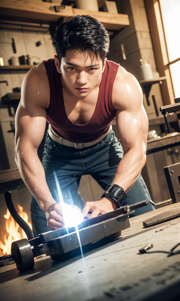 AI 绘画 腹肌男神图集分享 Black