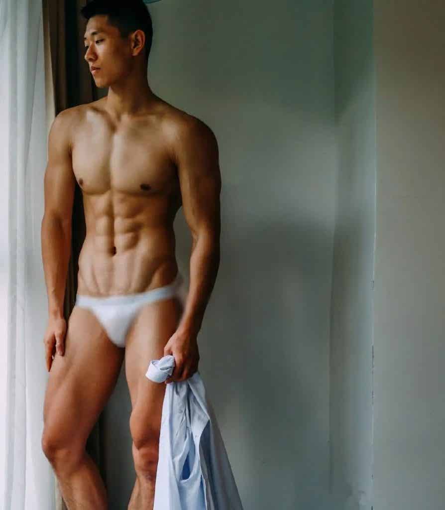 高颜值帅气肌肉男孩，胸肌非常诱惑！