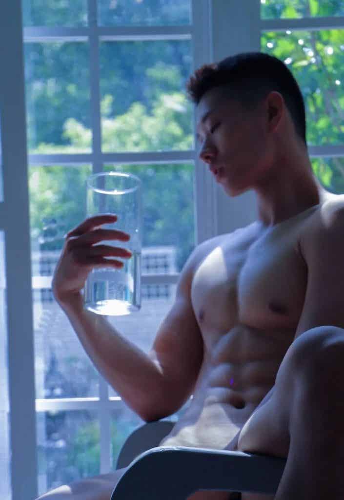 高颜值帅气肌肉男孩，胸肌非常诱惑！