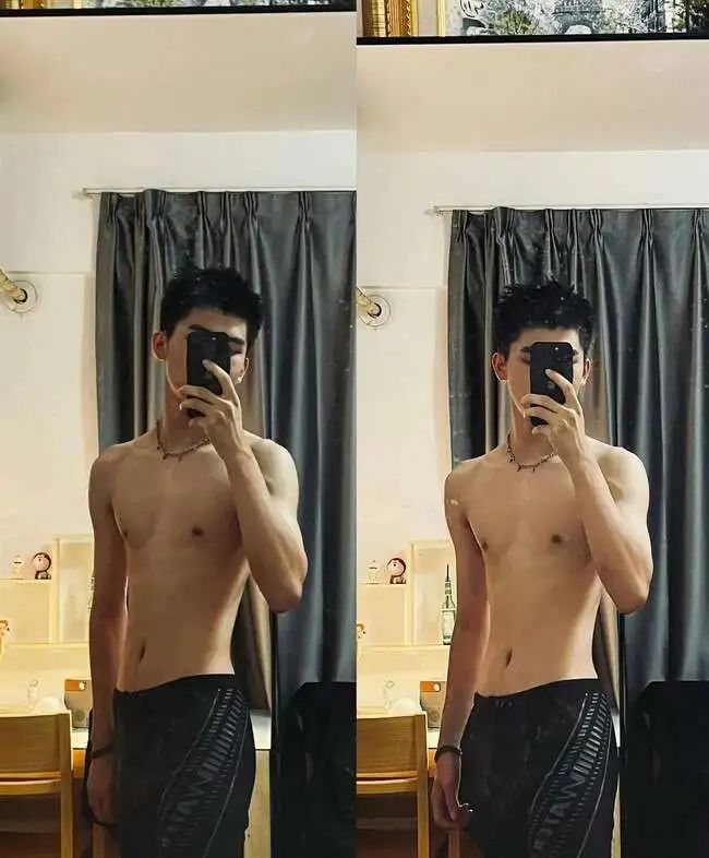 腿毛浓密的细狗腹肌小帅哥
