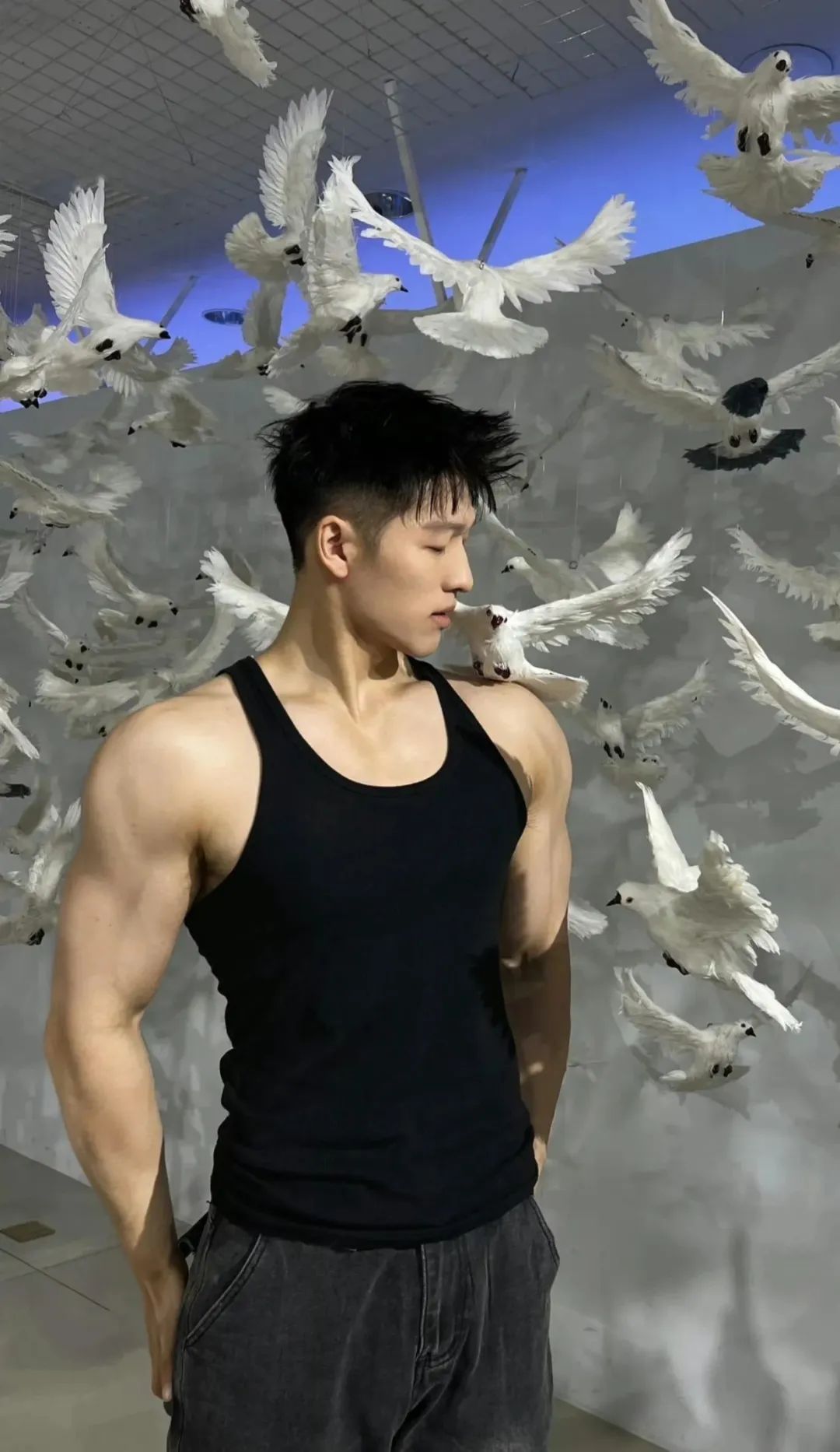 190cm 大肌哥哥在喂鸟！！