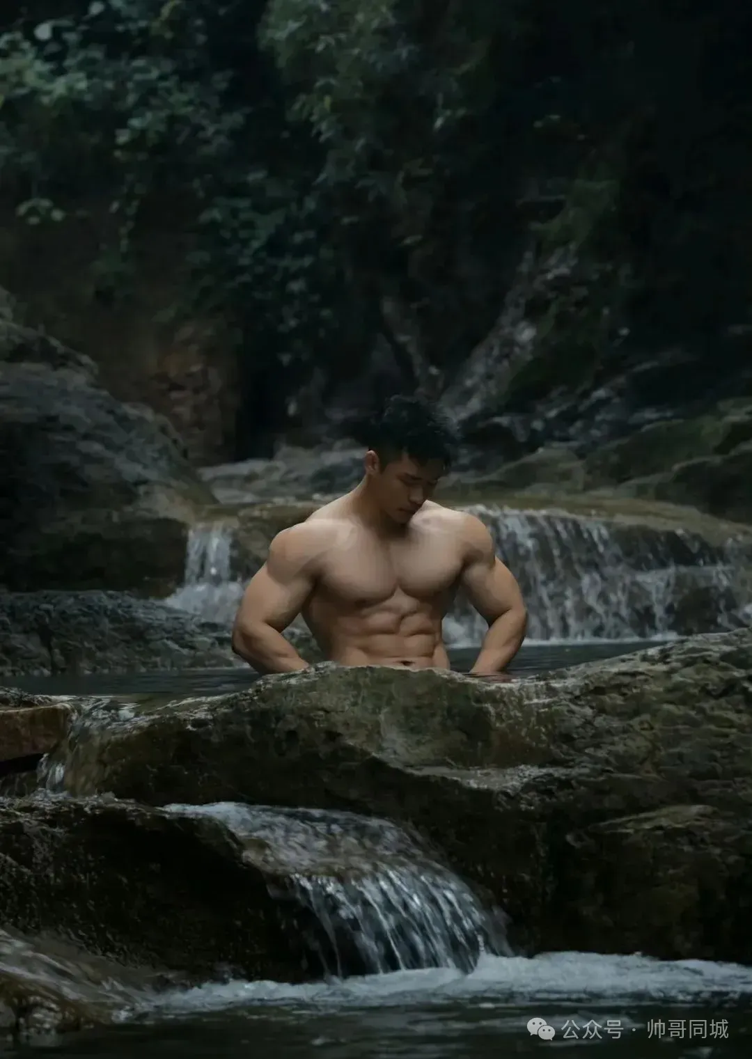 183cm 体育生猛男野外游泳