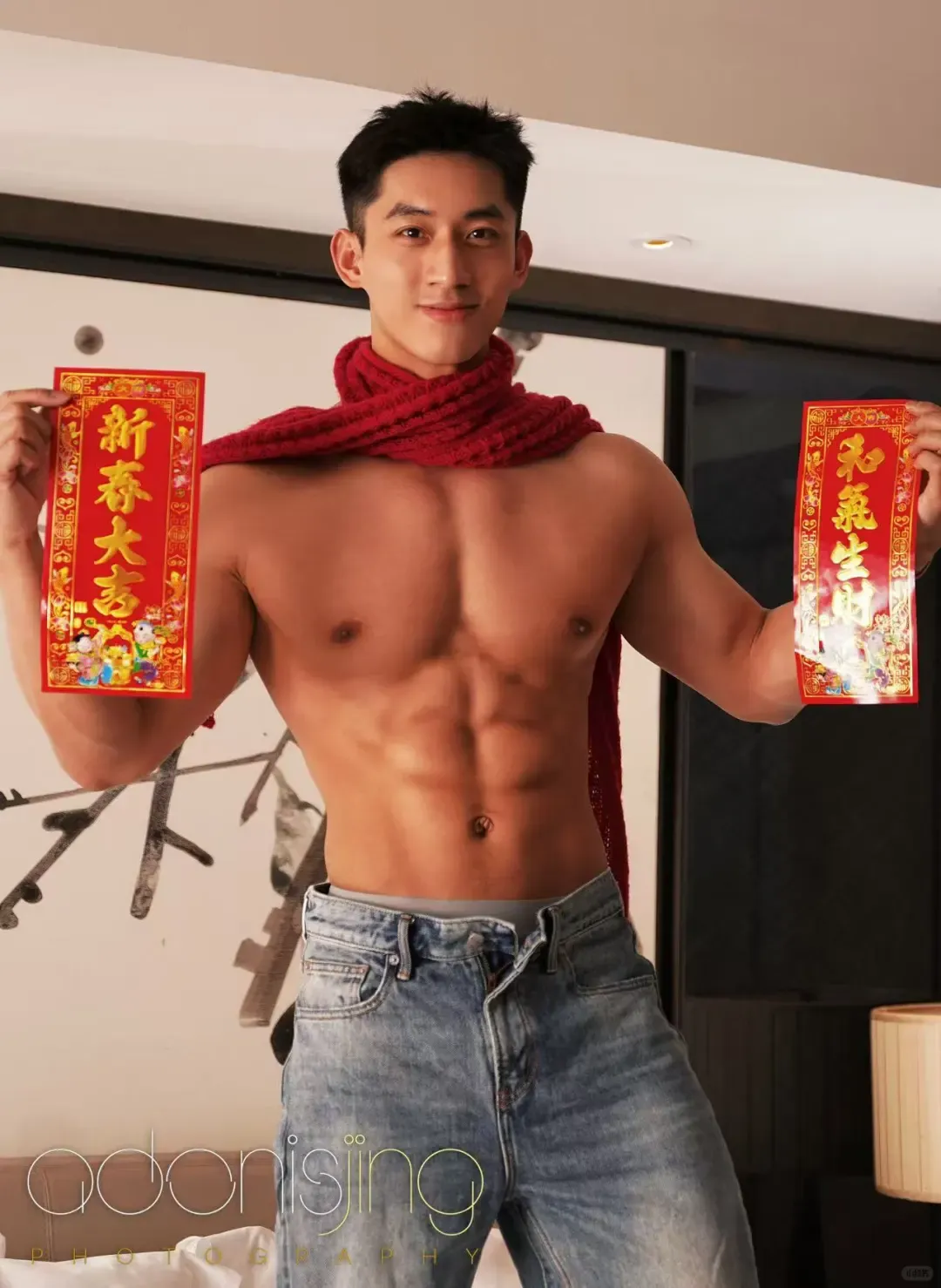 肌肉“黄景瑜”，刘京新模特