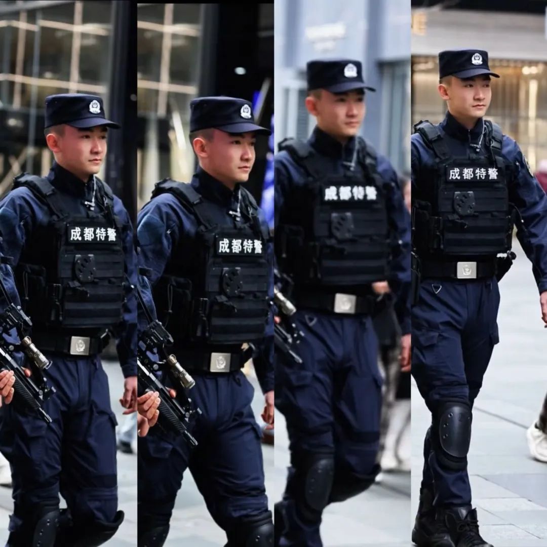 成都太古里执勤特警小哥意外走红，这也太帅了吧！