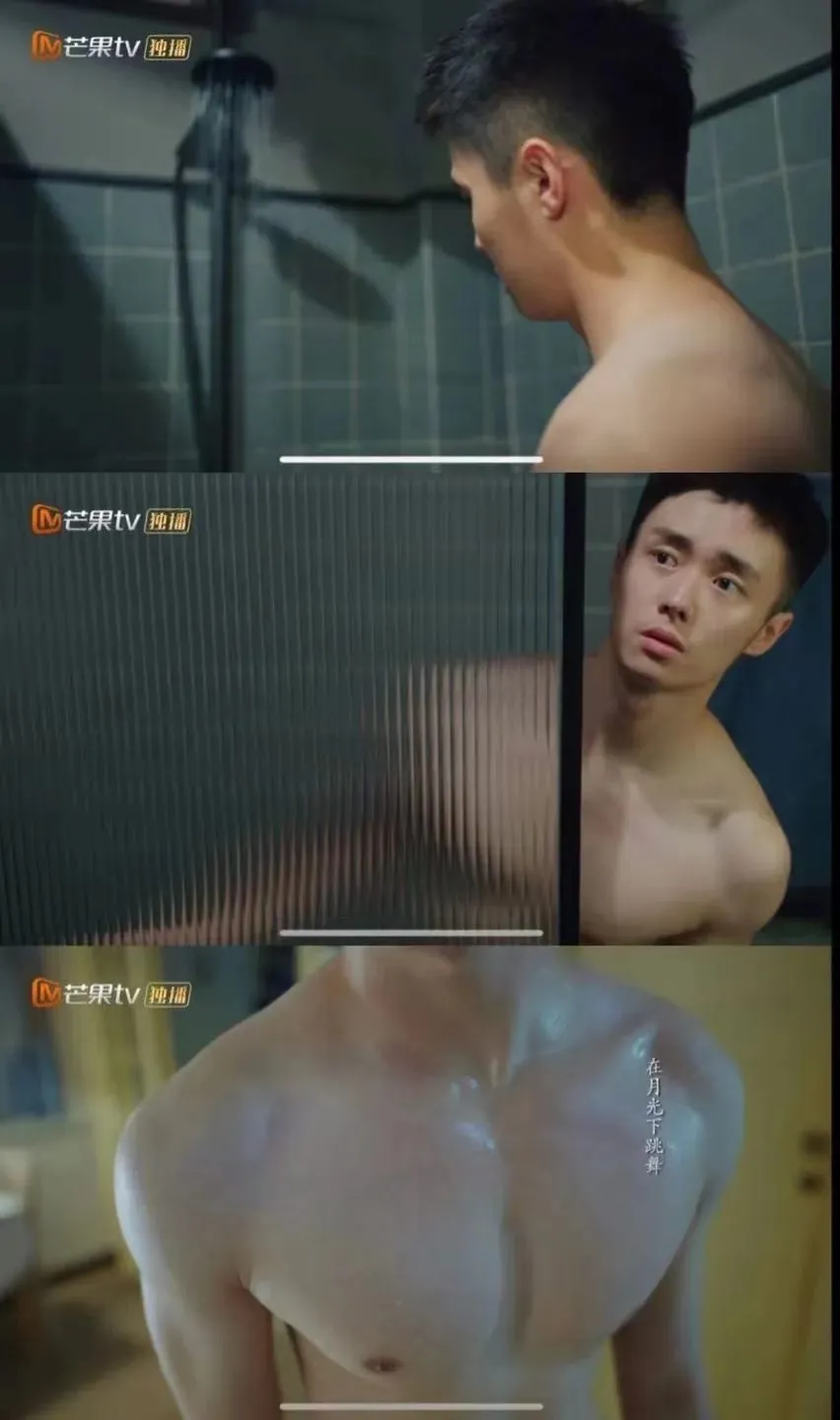 翟子路短裤冲澡花絮曝光，粗壮手臂大胸肌，竟成肉壮黑皮体育生！