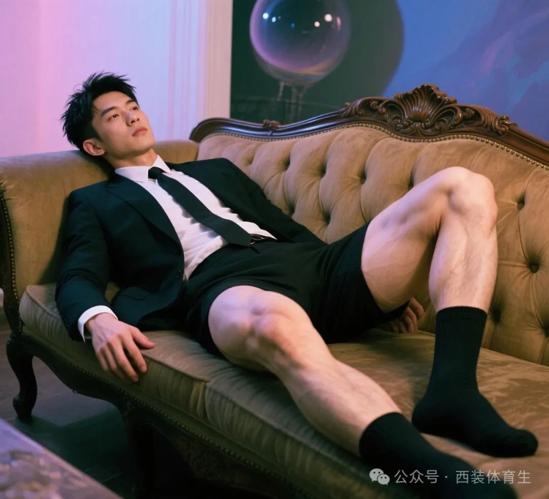 AI 生成的粗腿黑袜正装男有点帅的无法无天了