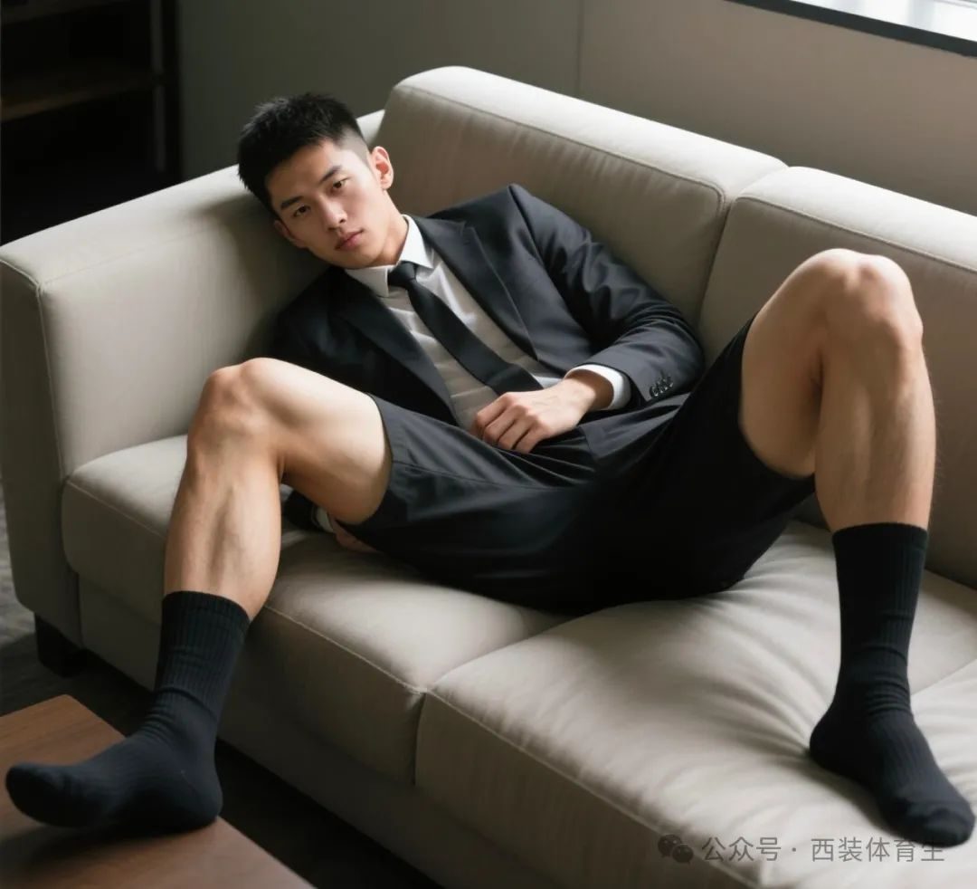 AI 生成的粗腿黑袜正装男有点帅的无法无天了