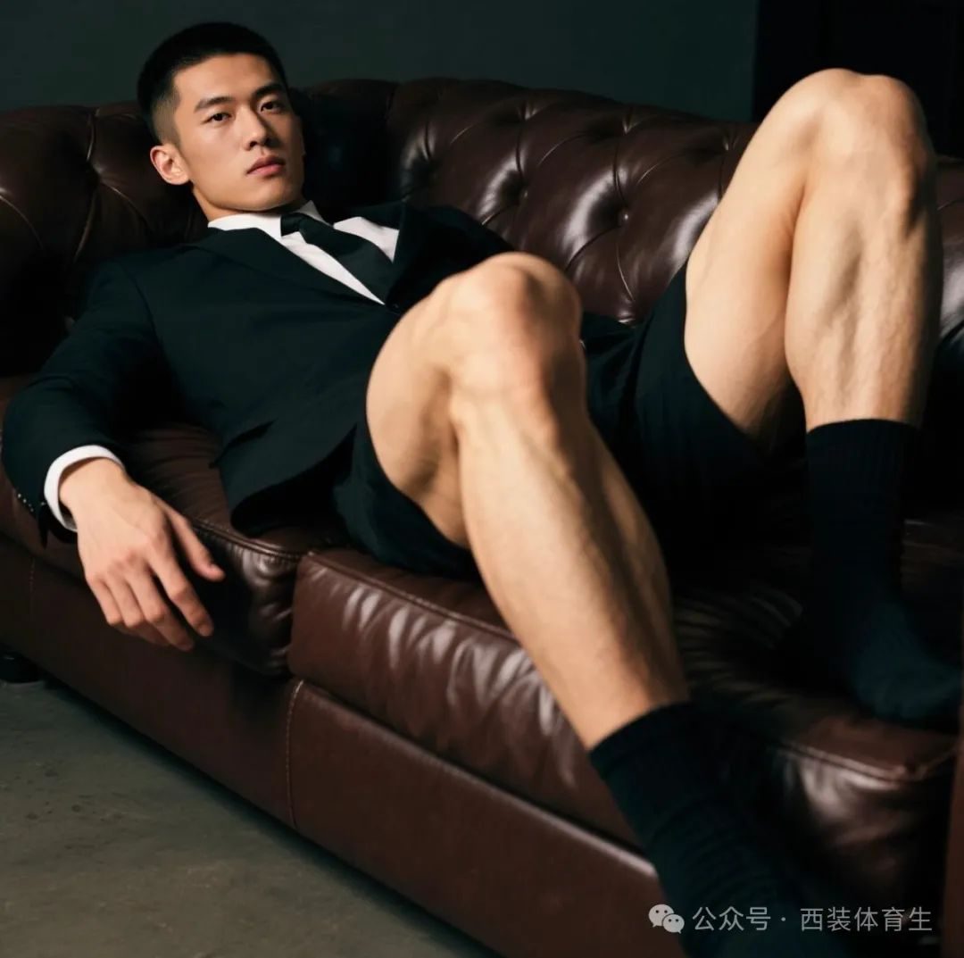 AI 生成的粗腿黑袜正装男有点帅的无法无天了