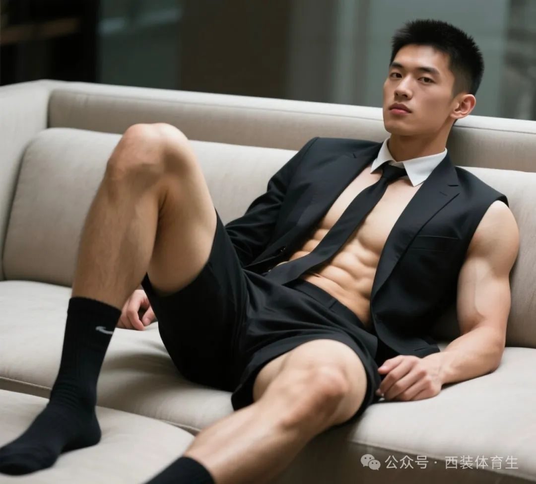 AI 生成的粗腿黑袜正装男有点帅的无法无天了