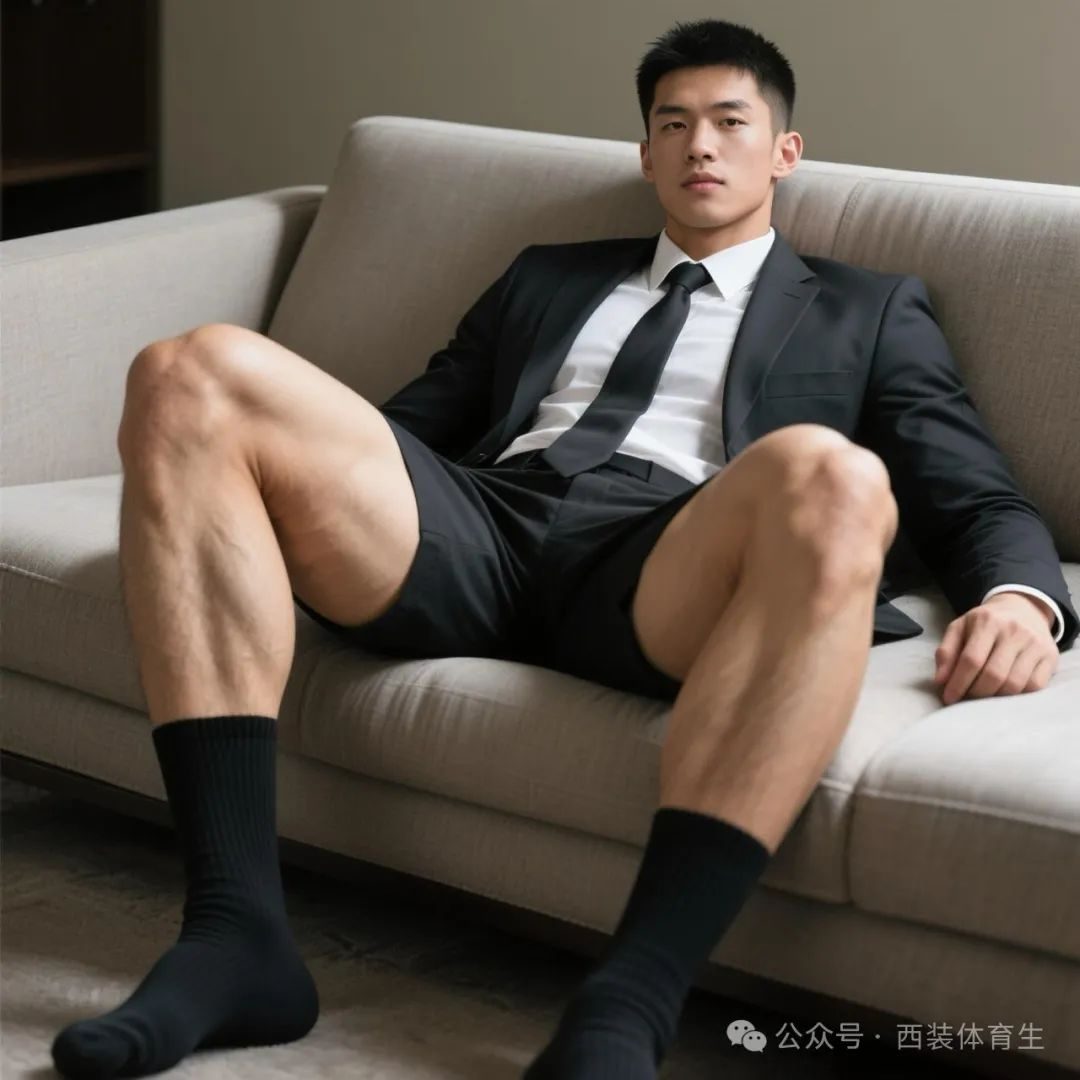 AI 生成的粗腿黑袜正装男有点帅的无法无天了