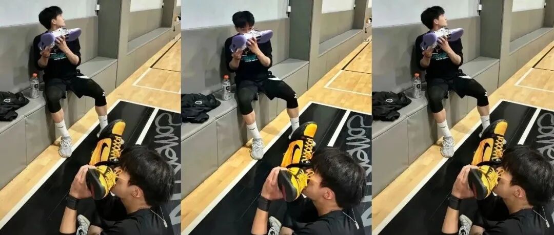 穿黑袜的黑皮肌肉体育生被扒到了！灰裤子泄露真实力！