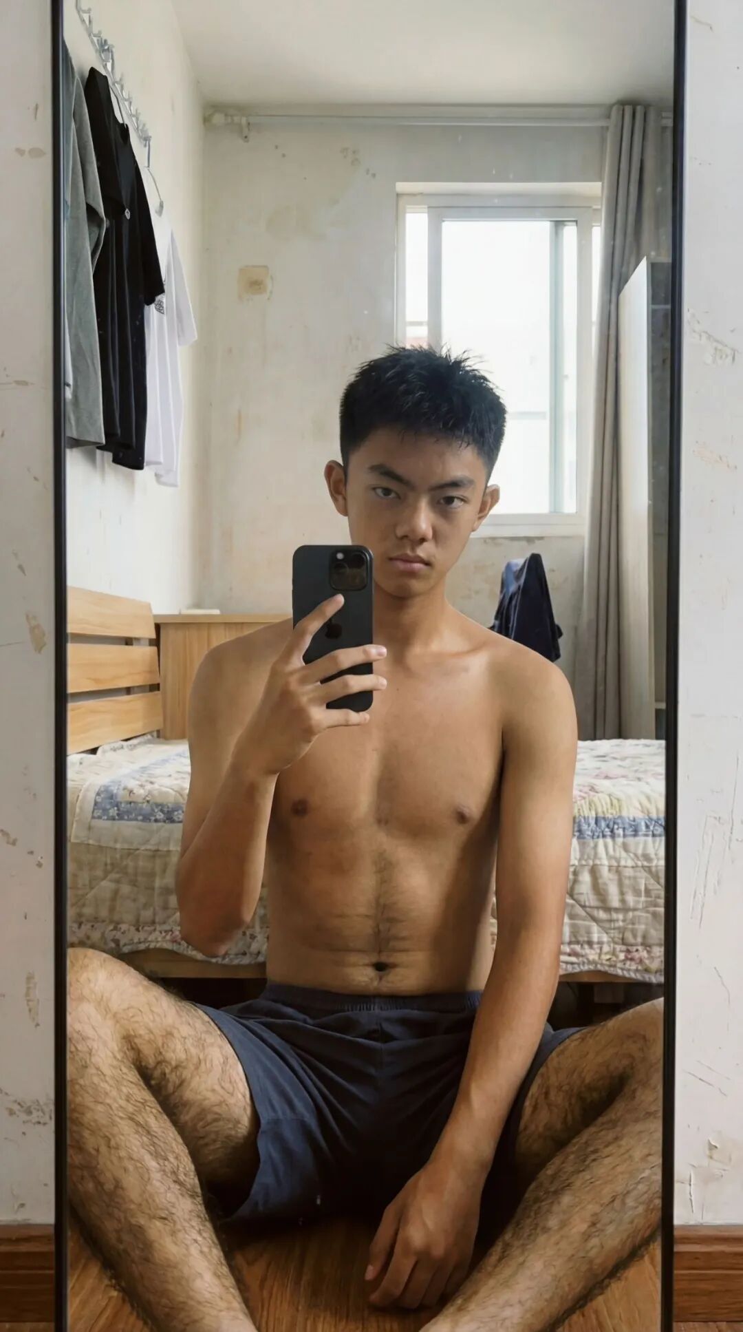 18 岁体育生腿毛太旺盛，！这枚新疆小哥不得了？